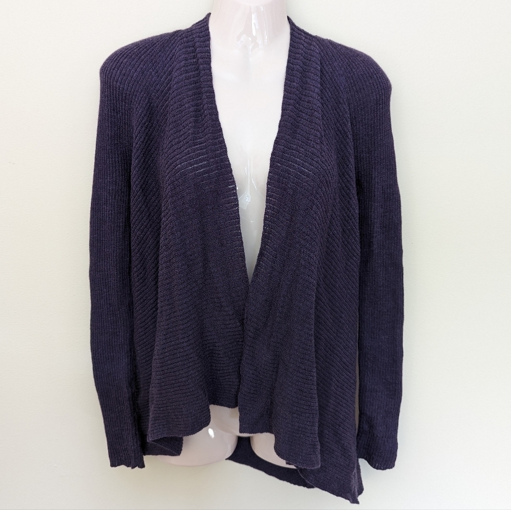 Eileen Fisher 100% wool knit open Cardigan sweater xs